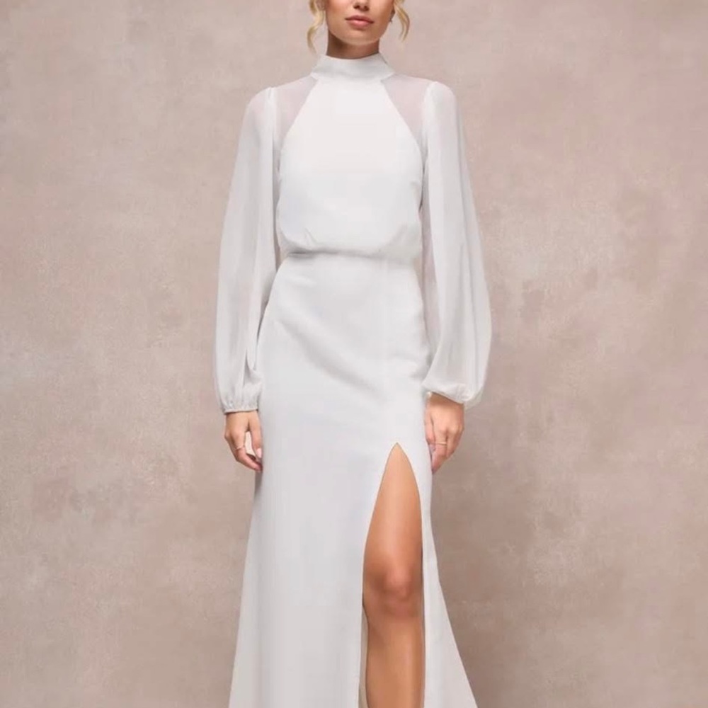 Chic White Long Sleeve Dress